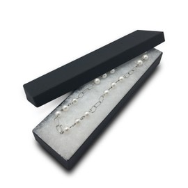 The Display Guys, Pack of 25 Black 8x2x1 inches Cotton Filled Paper Jewelry Box Gift Display Case(#82)