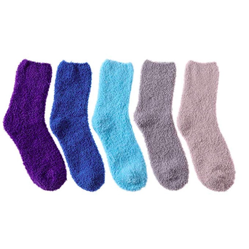 ELLITE Womens Premium Soft Fuzzy Solid Stripe Winter Warm Microfiber