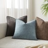 JUSPURBET Light Blue Chenille Throw Pillow Covers 22x22 inch Set
