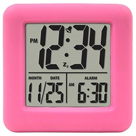 Equity by La Crosse 70902 Pink Soft Cube LCD Alarm Clock