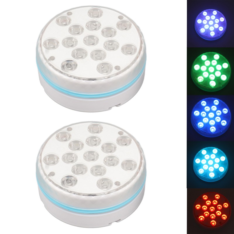 2PCS Submersible Pool Light with Remote Control Magnetic Suction Cup