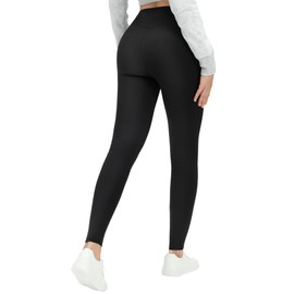 CINSTRON Winter Leggings for Women Fleece Lined Legging Full Length Thermal Warm Tights High Waisted Shapewear Pants for Cold Weather (Medium) Black