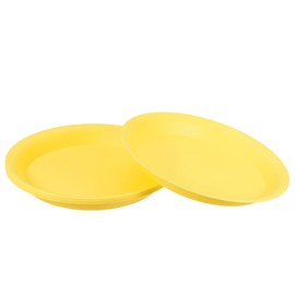 PATIKIL 10 Inch Plant Saucer Tray, 5 Pack Plastic Drip Tray Round Collects Excess Water Flower Pot Drainage Trays for Heavy Indoor Outdoor Pan, Yellow