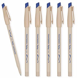 6 x Paper Mate Replay Ballpoint Pens | Erasable Ink - Write & Erase with the Integrated Eraser | Pressurized Ink Cartridge Writes at Every Angle | 1.0mm Medium Point Nib | Blue Colour Ink