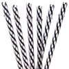 Dakoufish 12 Piece 11 Inch Reusable Plastic Thick Drinking Straws BPA Free Mason Jar Straws Small Stripe Color