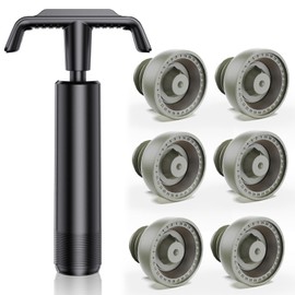 Carattime Wine Saver Pump ，6 Vacuum Wine Stoppers Silicone Wine Stopper & Preserver Reusable Bottle Sealer Keeps Fresh