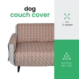 Molly Mutt 2-Seater Non-Slip Furniture Protector and Couch Cover for Dogs & Pets – Durable 100% Cotton Canvas and Non-Toxic Materials - 55” Wide x 78” Long