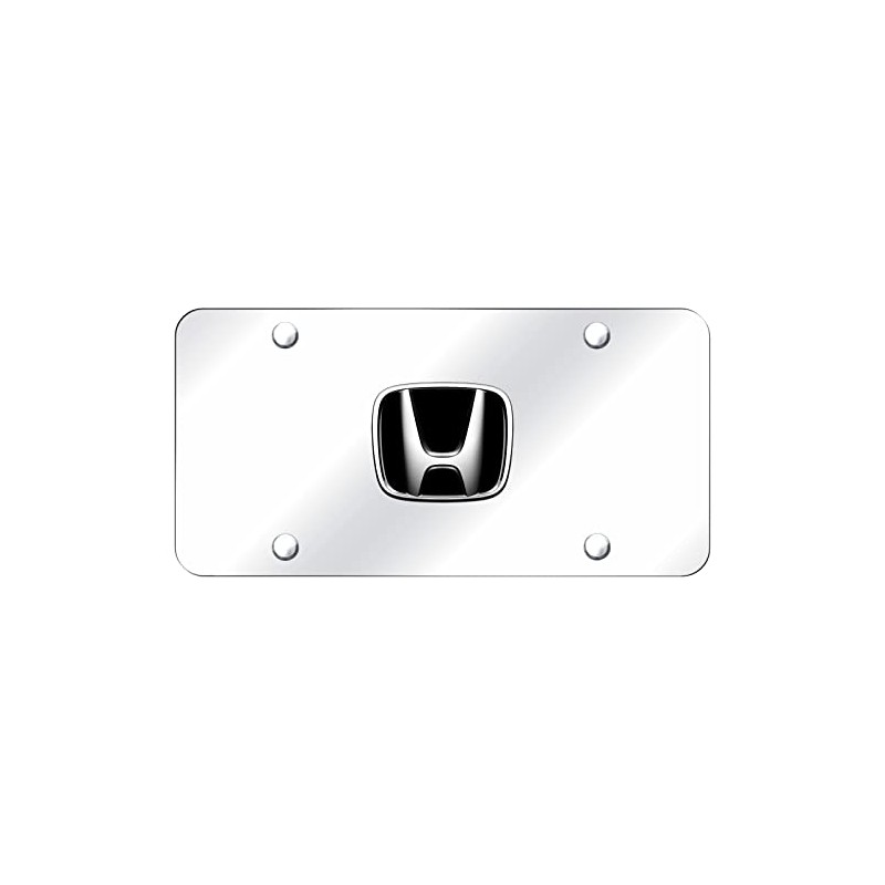 Honda Black Infill 3D Logo Chrome Steel License Plate