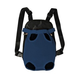 FEimaX Dog Carrier Backpack Pet Legs Out Front Cat Travel Bag, Adjustable Puppy Backpacks Carriers Hands-Free for Small Medium Dogs Cats Hiking Traveling Camping Daily Walking (Small, Navy)