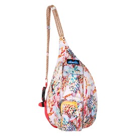 KAVU Mini Rope Sling Pack with Adjustable Rope Shoulder Strap - Floral Coral