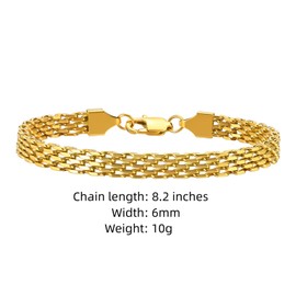 18K gold mesh bracelet for women's fashionable tennis bracelet with simple design and elegance, as a gift for women (18K Gold, 8.2inch)