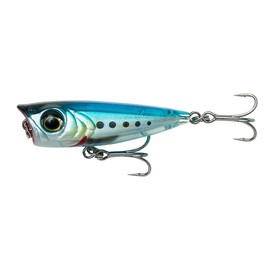 Savage Gear Micro Popper - Esca topwater ultra-realistica per acqua dolce e salata - Bass, trote e pesci predatori - Lunga gittata, forte azione popping e sonaglio Ghost Sardine 5,5 cm