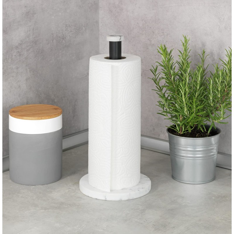 Kitchen Roll Holder Marble White