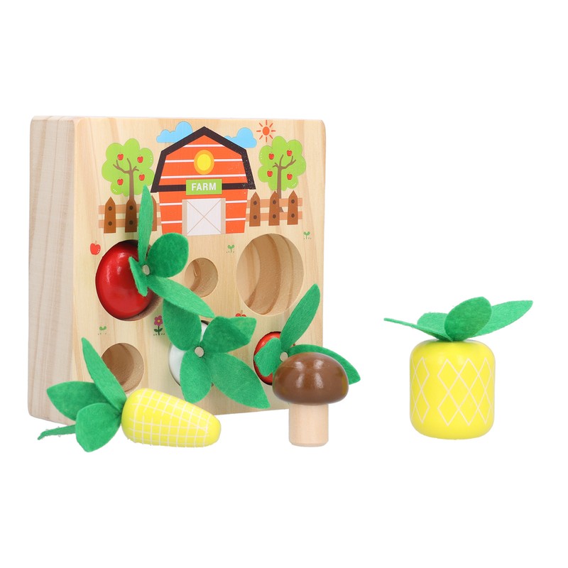 Baby Carrot Harvest Game Wooden Carrots Shape Sorting Matching Puzzle