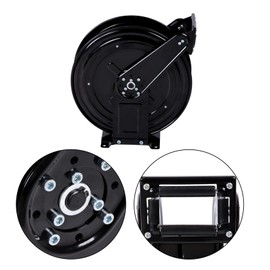 findmall High Pressure Washer Hose Reel for Water/Air/Oil, Heavy Duty Hose Reel 4000 PSI, 3/8 X 50 FT Steel Dual Arm Auto-Retractable Power Wash Hose Reel