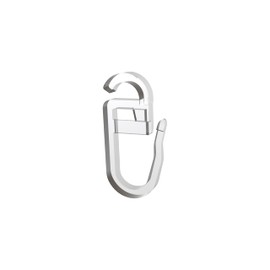 Interdeco Folding Hooks with Flat Eyelet, Clip Over Hooks for Curtain Rod Rings, Plastic in Crystal Clear (Pack of 10)