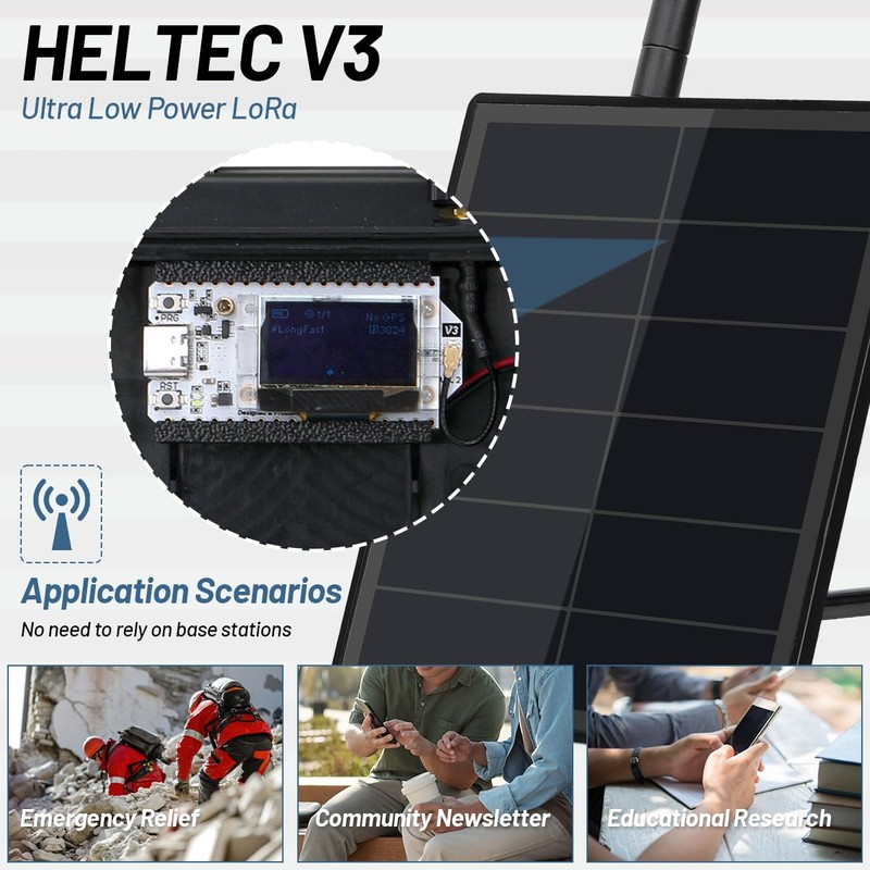 KEEPTEEN D5 Solar Lora Meshtastic Mesh Node Repeater 5w BC