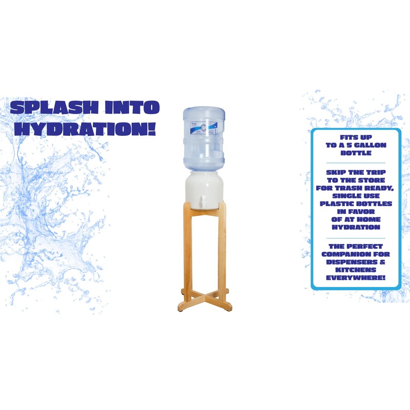 New Wave Enviro Natural Wood Water Dispenser Floor Stand, Natural