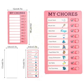 XMANX 3 Pieces My Chore Checklist Board, Reusable Checklist for Planning Chart with 10 Detachable Cardstock for Home Routine Planning Daily to Do List(3 Colour)