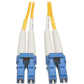 Tripp Lite Duplex Singlemode 9/125 Fiber Patch Cable, LC/LC Connectors, Male-to-Male, Up to 10 Gbps Transfer Speeds, Yellow, 3 Feet / 1 Meter, Lifelong Warranty (N370-01M)