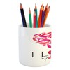 Ambesonne Love Pencil Pen Holder, Kisses Lipsticks Valentines Day Affection