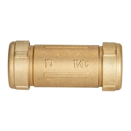 Eastman 5 Inch Long Pattern Compression Coupling, 1 Inch IPS x 1-1/4 Inch CTS, Brass Plumbing Fitting, 20547LF