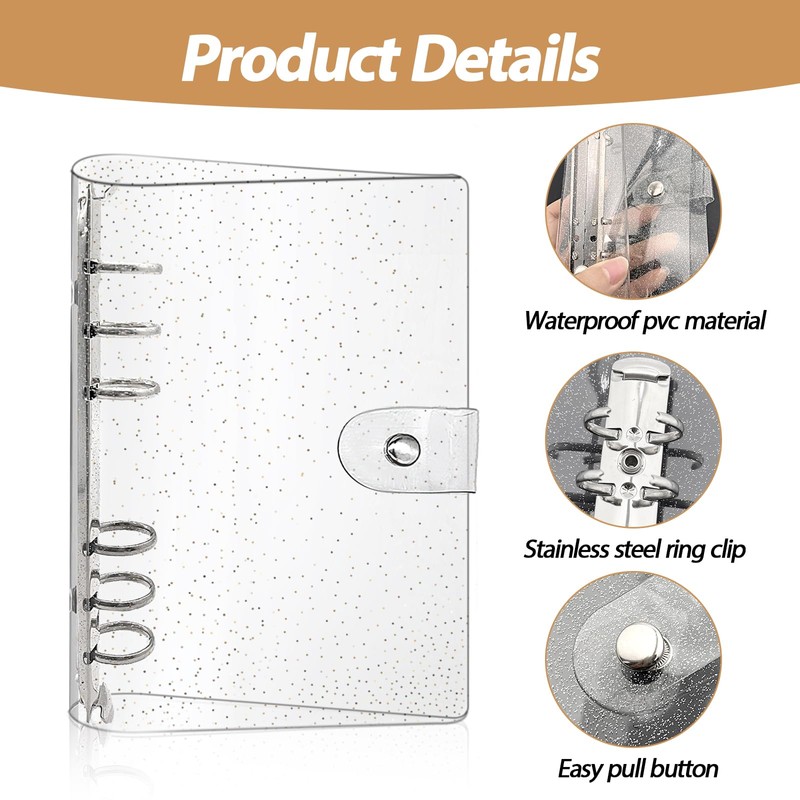 Vordpe Pack of 2 Ring Binder A6, No Inner Pages