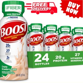 BOOST High Protein Complete Nutritional Drink Creamy Strawberry 8 floz 24 Pack