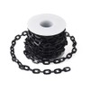 FASHEWELRY 16.4 Feet Black Aluminium Cable Chains Unwelded Flat Oval