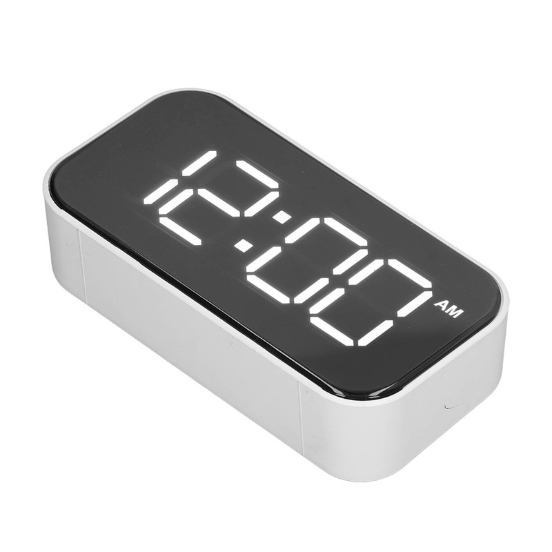 Digital Alarm Clock Large Number USB Rechargeable Mirror Electronic Desktop