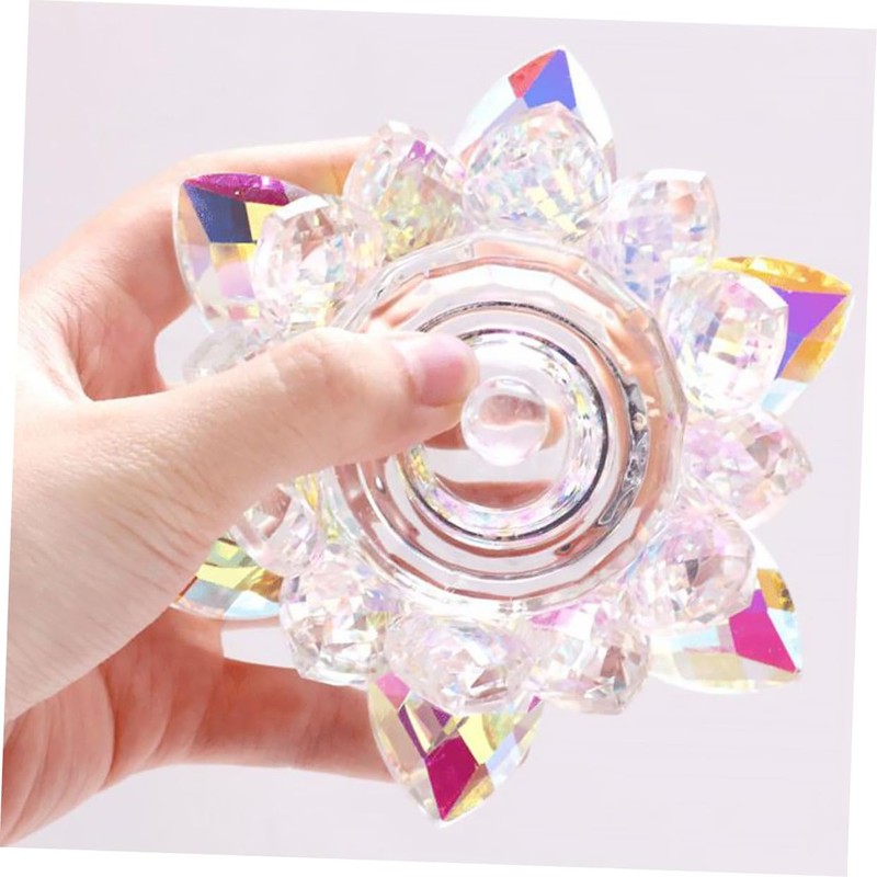 Ipetboom Elegant Crystal Nail Art Bowl Cup with Lid Durable
