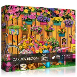 Flower Puzzles for Adults 1000 Pieces, Nature Spring Beautiful Garden Plant Cat Dog Jigsaw Puzzles, Floral Puppy Kitten Puzzle, Colorful Hard Difficult Impossible Challenging Puzzles for Adults