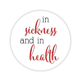 in Sickness & Health Wedding Stickers, Choose Your Colors (#541-R)