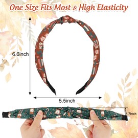 Whaline 4Pcs Christmas Boho Knotted Headbands Hat Candy Headband Vintage Decorative Hair Hoop for Xmas Party Gift Costume Makeup Hair Accessories