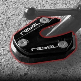 WOOGA Motorcycle Aluminium Side Extra Seat Stand Clamp Foot Support Extension Enlarge Pad Compatible with Ho&nda Rebel CMX 250 CMX 300 CMX 500 2017-2024 (Red)