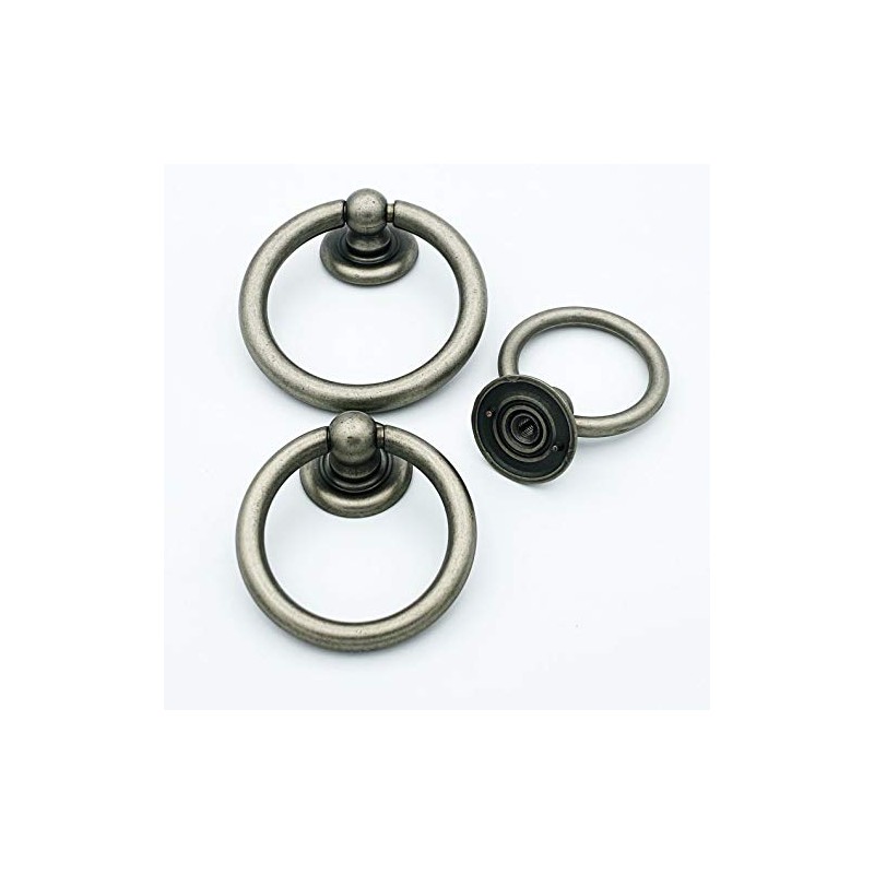 Antique Silver Ring Pulls Nickel Cabinet Knobs and Pulls Kitchen