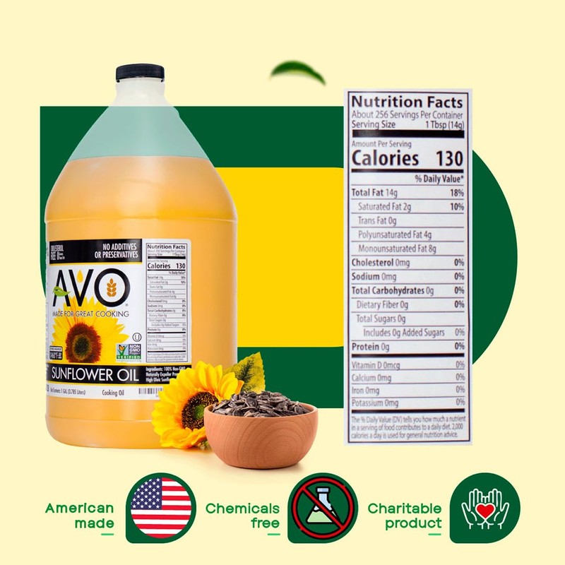 AVO NON-GMO High Oleic Sunflower Oil for General Cooking -