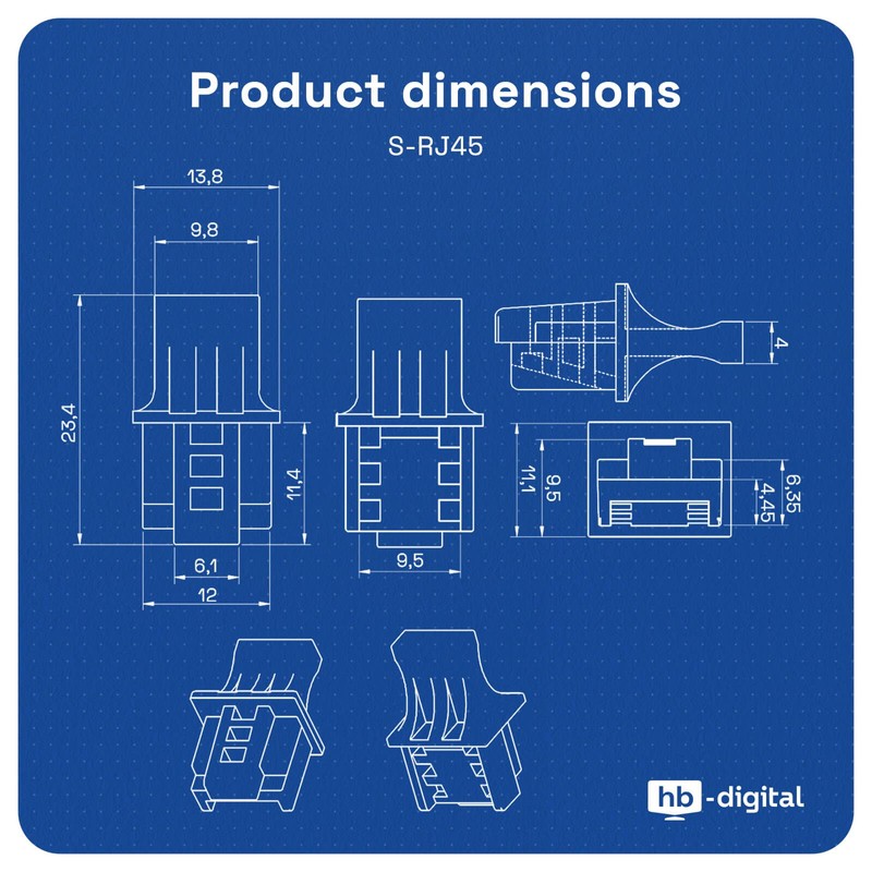 hb-digital Pack of 50 RJ45 Dust Cover Caps LAN Network