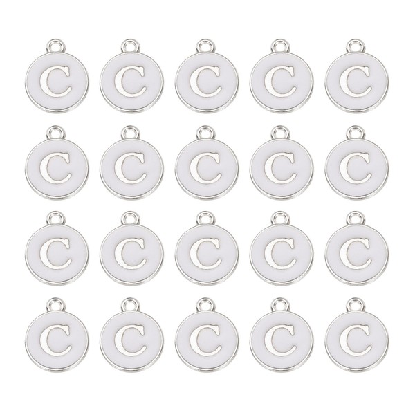 MECCANIXITY 36pcs Pendants Letter Charm Initial Charm Double Sided Enamel