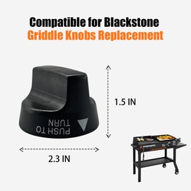 YHOLSDAS Gas Griddle Burner Knobs Replacement for Blackstone Gas Griddle 36" & Flat Top Gas Griddle 28" Black, Burner Knobs Replacement for Blackstone 1517 1853 1554 1825 1836 2314 2335(4 Pcs)