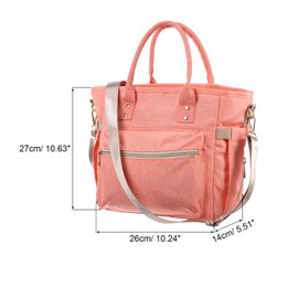 PATIKIL Insulated Lunch Bag, Oxford Cloth Waterproof Lunch Tote Bag Thermal Portable Lunch Box Food Container for Work Office Picnic Outdoor, 10.63"x5.51"x10.24", Pink