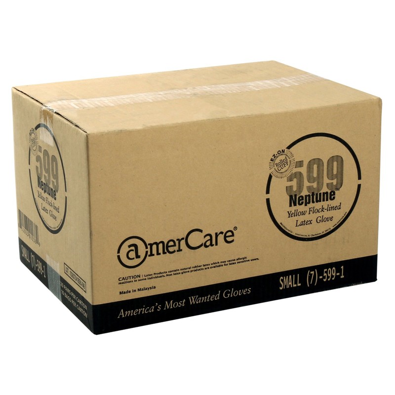 AmerCare Neptune Yellow Household Latex Rubber Gloves