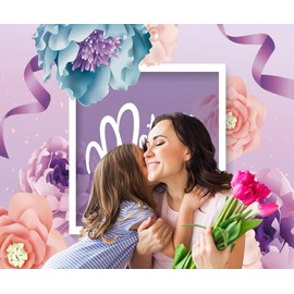 Mothers Day Backdrop 12x8ft Large Happy Mother's Day Photo Background for Photography Flower Mothers Day Party Decorations Banner Studio Photo Booth Props
