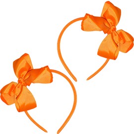 2Pcs Yellow Bow Headbands, Elegant Headband Soft Vintage Hairband Alice Band Non Slip Hair Band Wedding New Year Eve Party Hair Accessories for Girls Women