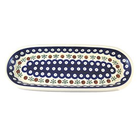 Polnische Keramik Schlank oval Baguette, Cracker, Olive Tablett; 27,9 x 10,2 x 2,5 cm