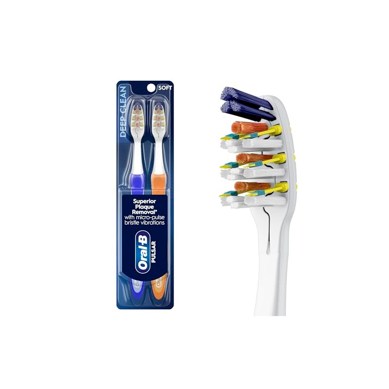 Oral-B Pro-Health Pulsar Battery Toothbrush, Soft, Blue , 2 Count