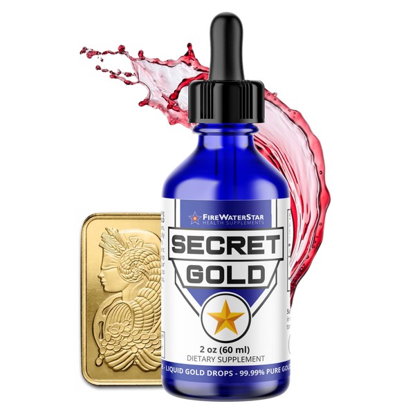 Colloidal Gold - Liquid Gold Drops - 99.99% Pure Swiss Gold - 100 ppm - Ruby Red - Real 24K Gold - Gold Water - Ascension Aid - Brain Boost - Enhance Awareness, Clarity, Dreams, Intuition and Memory