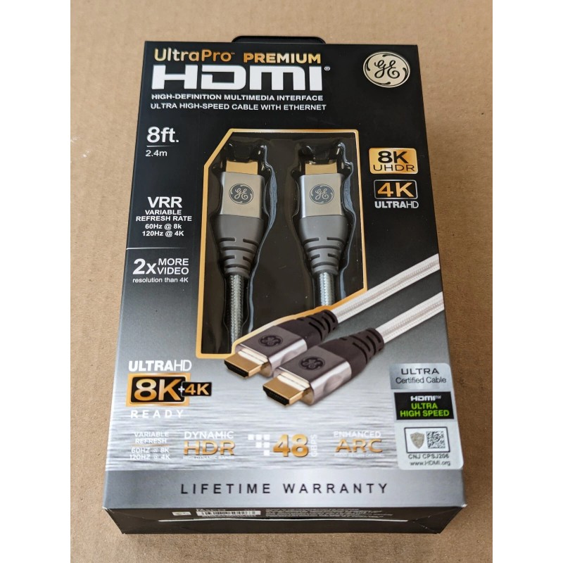 GE Gold Plated HDMI Cable 8K UHDR Ultra High-Speed 8