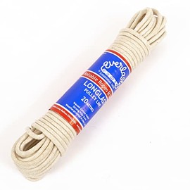 EVERLASTO 'Longlast' 6MM Waxed Weatherproof Cotton Clothesline Pulley Line - Various Lengths (20M)
