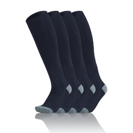 QBK - Calcetines de béisbol para niños pequeños y niñas, 2 pares, C-baseball Socks-navy, 14-16 Años
